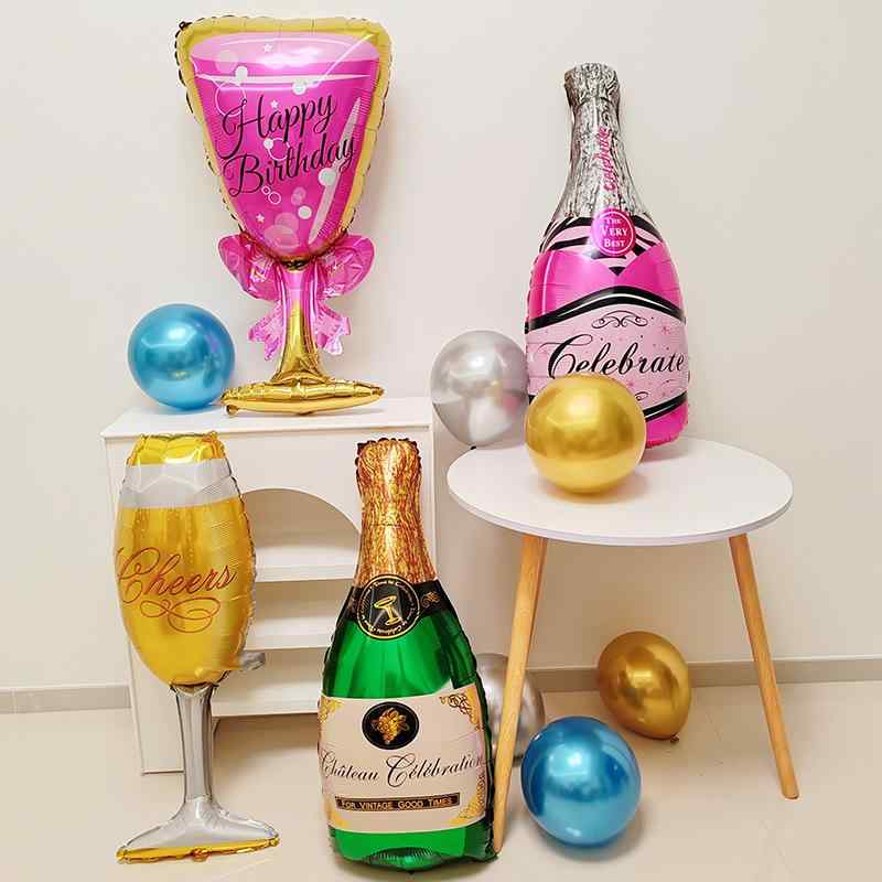 バルーン 誕生日 パーティー 記念日 イベント 飾り付け ワインボトル ワイングラス 型 アルミバルーン 空間演出 結婚式 クリスマス ハロウィン カラオケ バ...