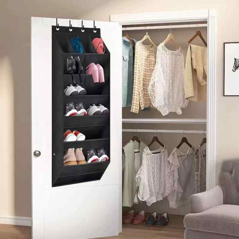 収納袋 ドアハンガー 壁掛け 吊り下げ 多層 ポケット 大容量 シューズバッグ 小物整理 600D オックスフォード生地 省スペース 多機能 玄関 寝室 リビング
