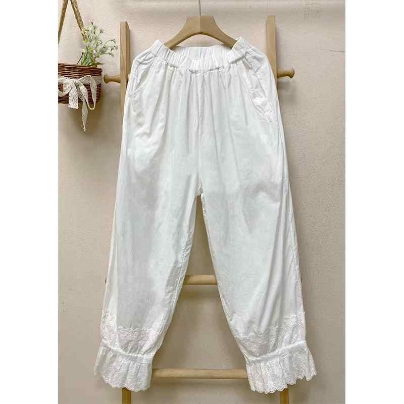 ・カテゴリ: カジュアルパンツ・主な素材: 綿95%以上・スタイル: ベーシック・シルエット: ワイド・丈: クロップド丈・ウエスト: ゴム・厚さ: 薄手・特徴: ポケット・カラー展開: ホワイト、アプリコット、ブラック・サイズ展開: ワンサイズ・テイスト: フレッシュ、フェミニン・対象: レディース・加工: 刺繍