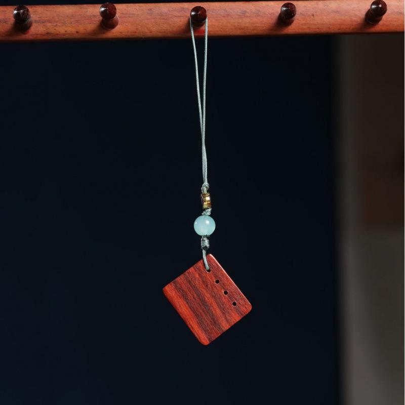 ストラップ 紫檀 無垢材 般若心経 彫刻 個性的 携帯 スマートフォン キーホルダー 車用吊り下げ飾り バッグチャーム モダン シンプル 木製