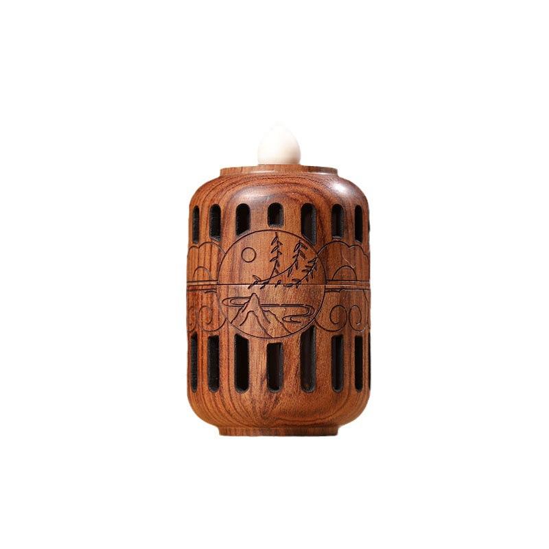 吊り下げ飾り アロマディフューザー 白檀 木製 天然木 祥雲 透かし彫り 中華風 クラシック 香袋 芳香剤..