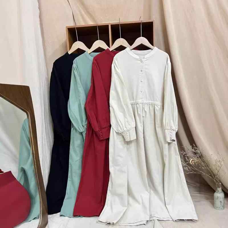 ワンピース レディース 秋冬 起毛 体型カバー ゆったり クルーネック 長袖 綿 プルオーバー 韓国風 シンプル 無地 Aライン ロング丈 大人カジュアル 上品 大きいサイズ