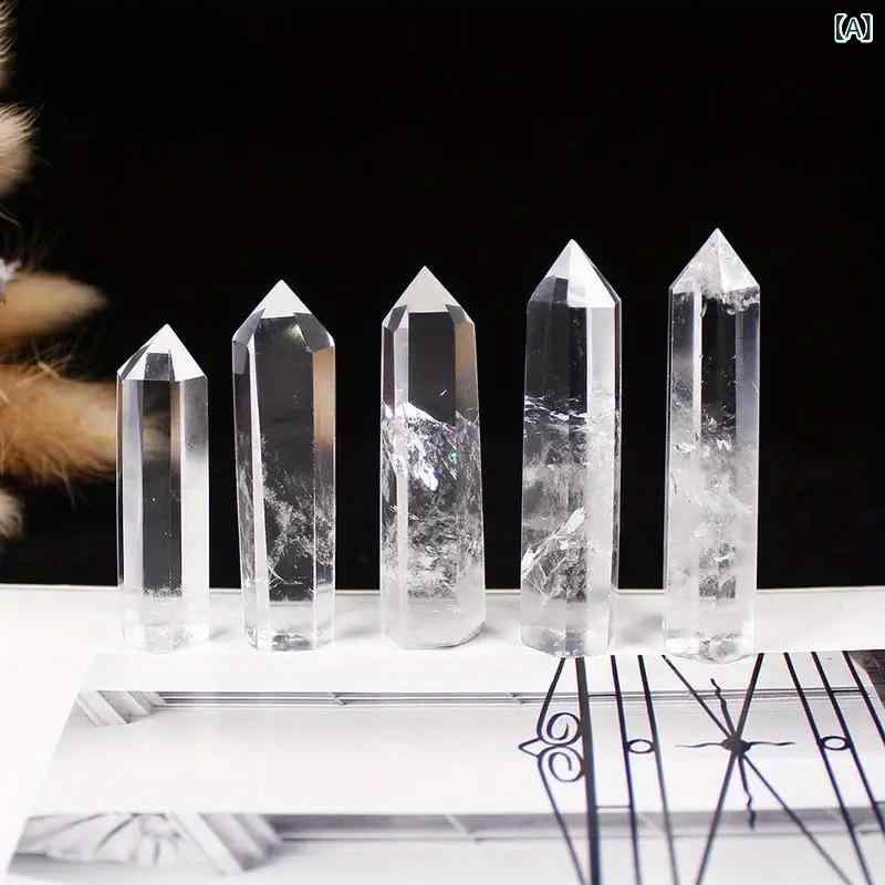 白水晶 パワーストーン 天然石 浄化 邪気払い 単尖 六角柱 研磨 原石 オブジェ 置...