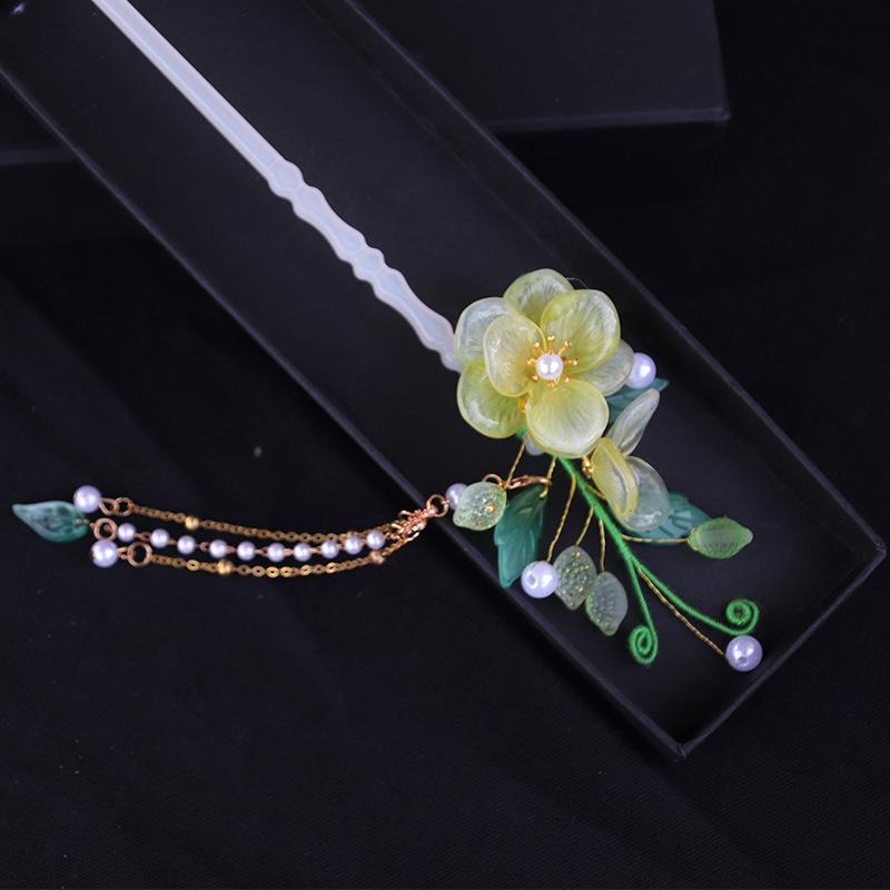 頭飾り レディース 古典風 かんざし タッセル 花 まとめ髪 アップヘア 合金製 ヘアアクセサリー 華やか 上品 エレガント 馬面スカート チャイナドレス 漢服...