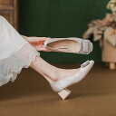 パンプス レディース スクエアトゥ 太ヒール ミドルヒール スクエアバックル スリッポン パーティー フォーマル お呼ばれ 結婚式 通勤用 デイリー 上品 エレ...