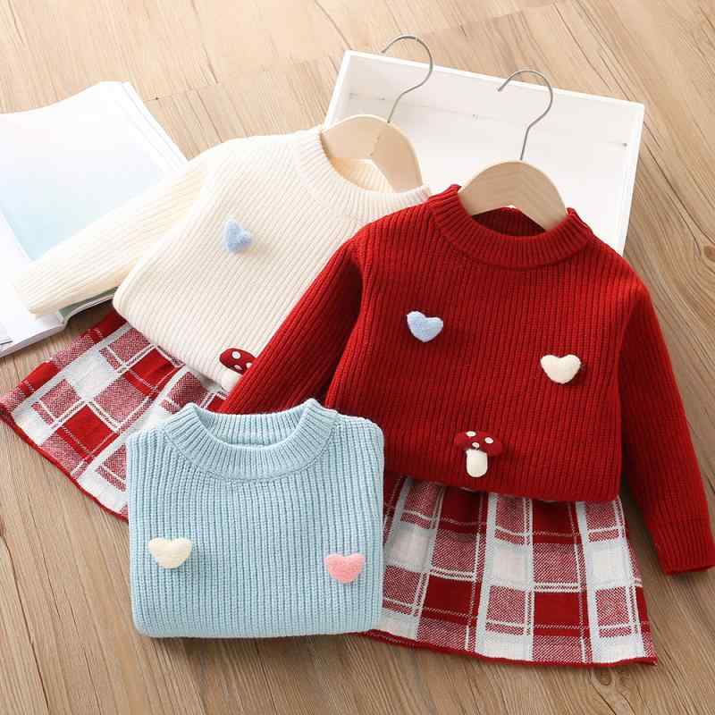 キッズ 女の子 長袖 柔らかい セーター ニット スカートセット 秋冬春 韓国風 おしゃれ かわいい 無地 デザイン 2点セット