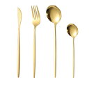 カトラリー ステンレス製 ゴールド 24点セット ポルトガル風 鏡面仕上げ ステーキナイフ フォーク スプーン ギフトボックス入り モダン おしゃれ 高級感 洋...