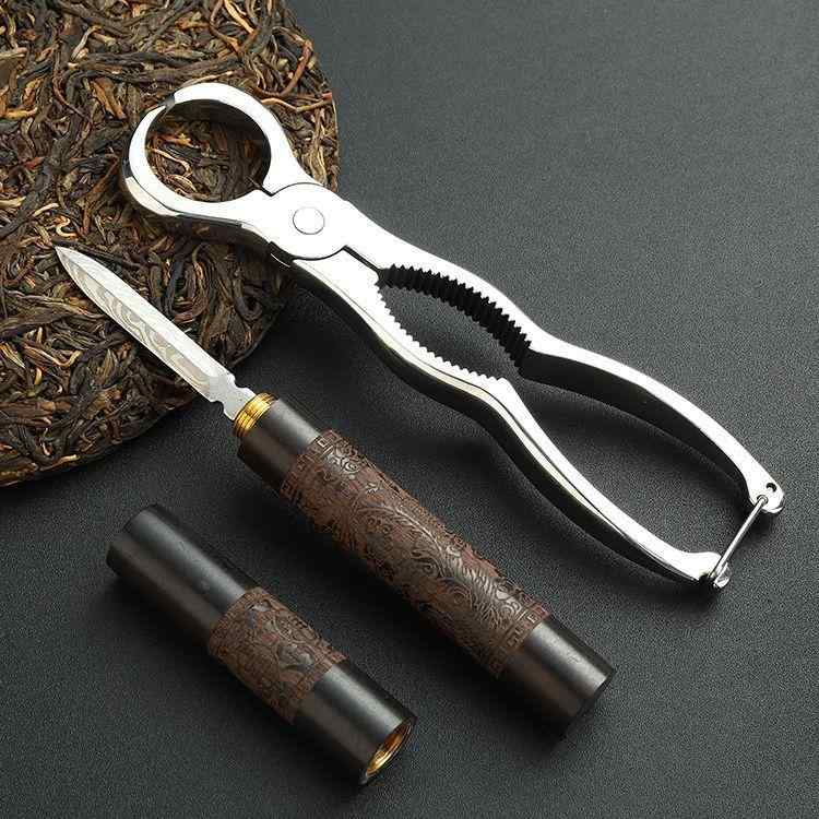 茶道具 ステンレス製 茶挟 茶針 茶刀 プーアル茶 固形茶 緊圧茶用 茶葉崩し 開封 手動 中国茶 煎茶 ツ..