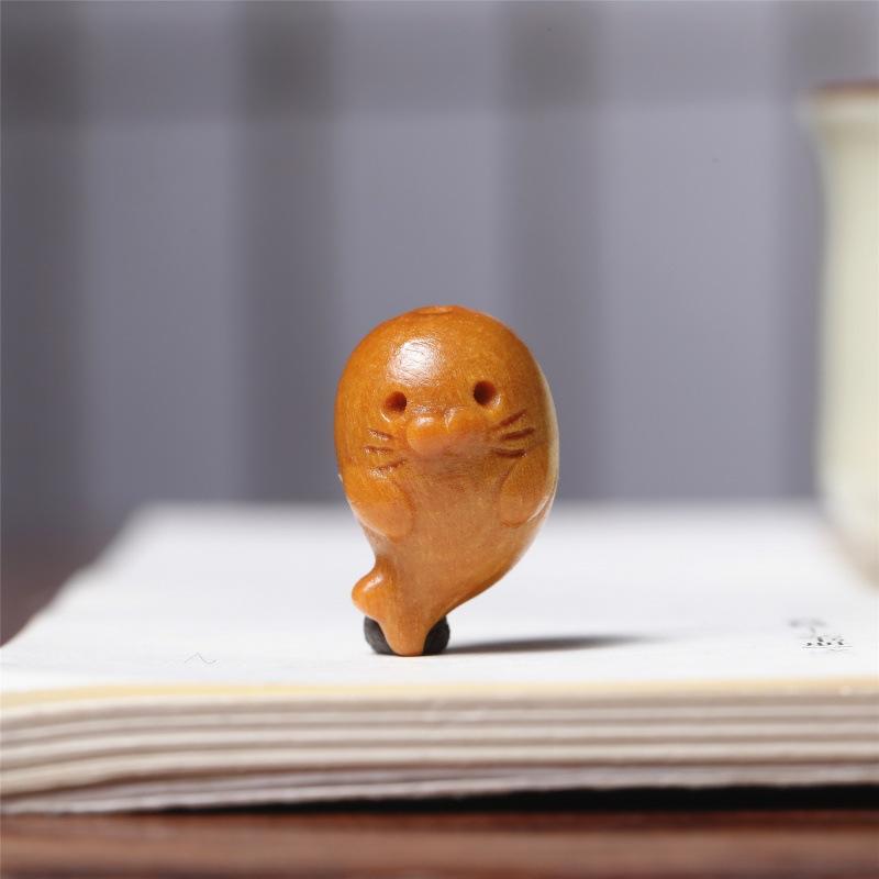 ペンダントトップ アシカ 動物モチーフ 白檀木製 サンダルウッド DIY 手作り ネックレスチャーム ミニ 約21mm