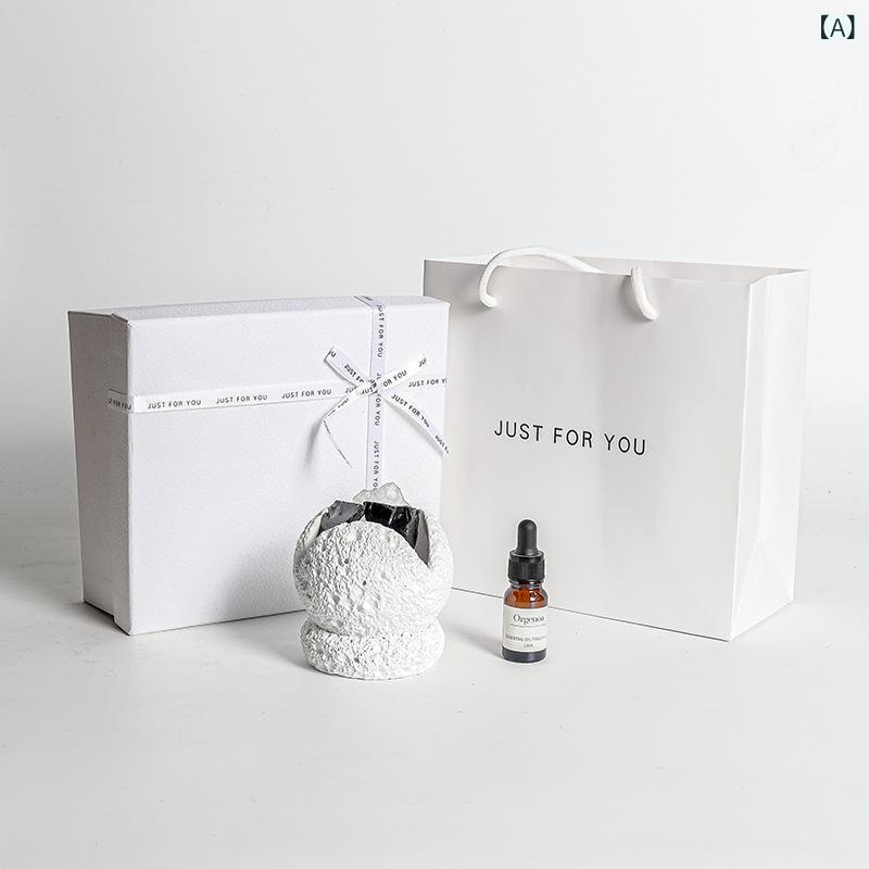 アロマストーン 火を使わない 室内用 セメント アロマオイル エッセンシャルオイル付き ギフトボックス..