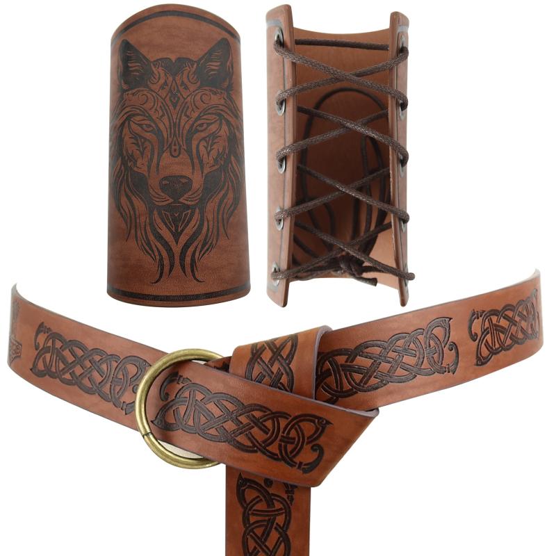 コスプレ用 腕当て 籠手 腰ベルト ヨーロッパ中世 騎士 レトロ ヴィンテージ ヴァイキングスタイル 型..