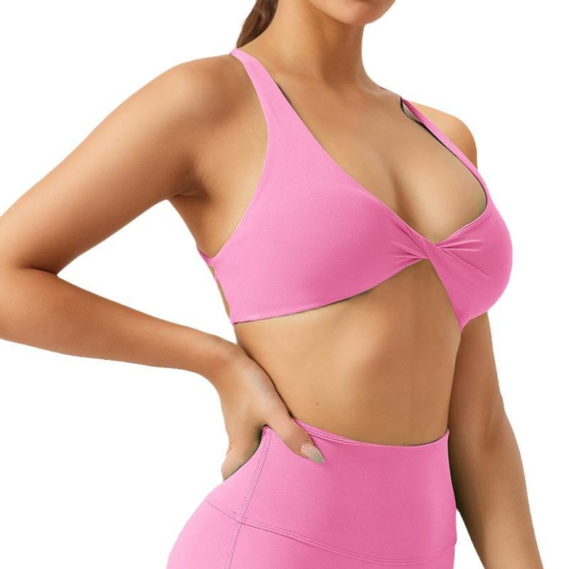 スポーツブラ レディース カップ付き 速乾 伸縮性 ストレッチ 美背中 クロスバックデザイン 細ストラップ ランニング ヨガ フィットネス ジム トレーニング ルームウェア 黒