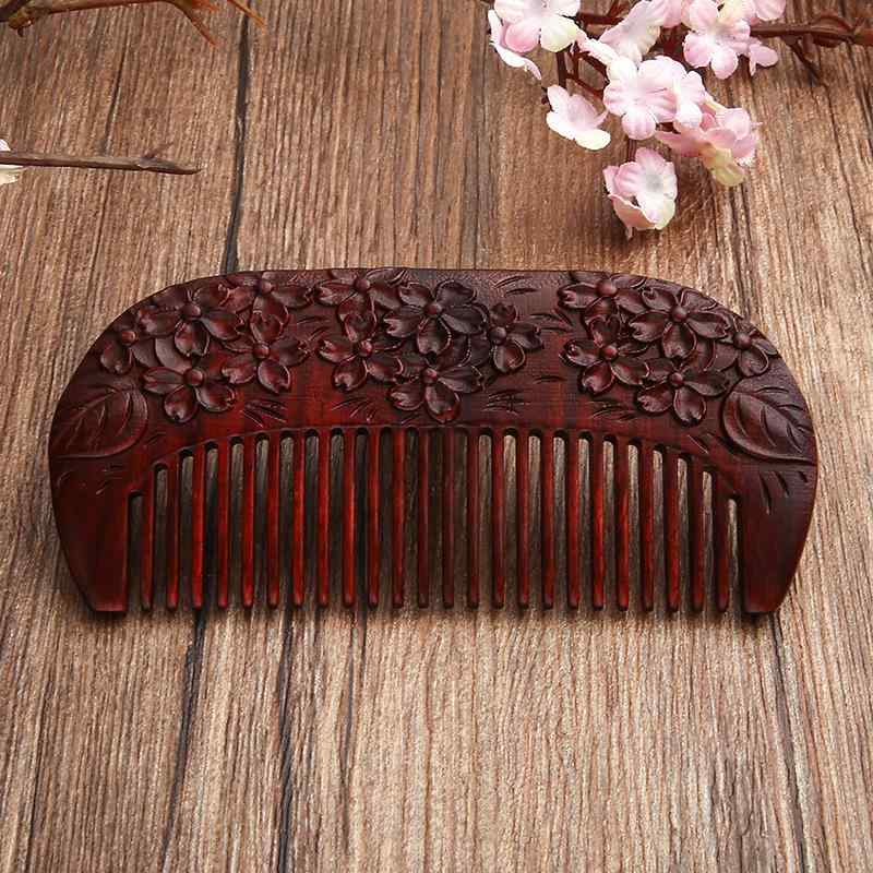 マッサージコーム 小葉紫檀 木製 彫刻 職人技 レトロ風 アンティーク調 おしゃれ 上品 家庭用 レディース 女性用 結婚祝い カップル 彼女 妻 母親 誕生日 プレゼント ギフト