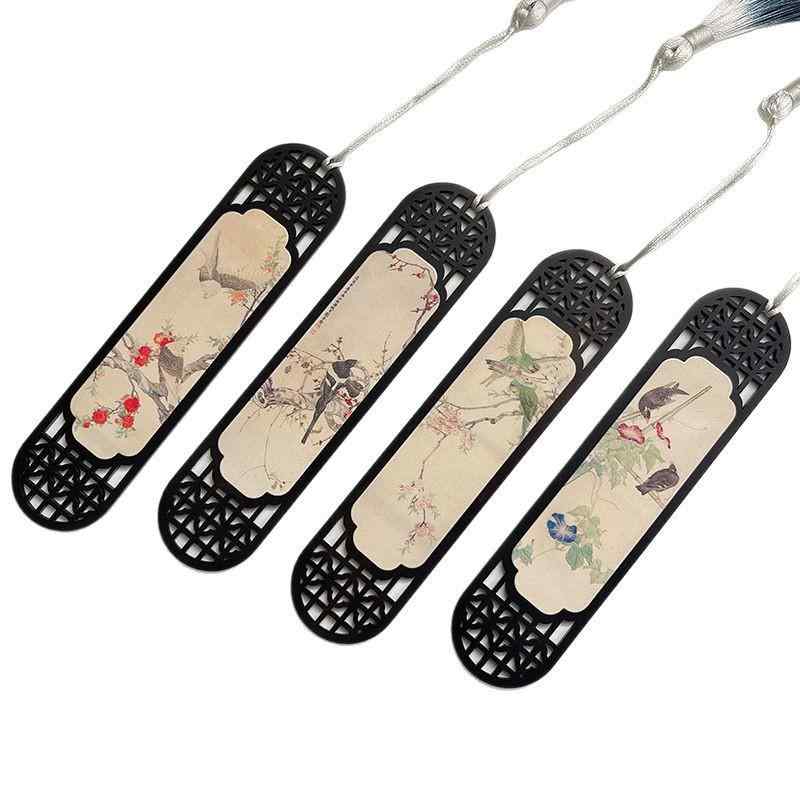 しおり 高級感 上品 紫光檀 木製 古風 中国風 如意屏風デザイン 記念品 卒業祝い 誕生日 プレゼント ギフト 文具雑貨 おしゃれ レトロ オフィス 書斎 和...