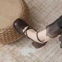 メリージェーン レディース 太ヒール チャンキーヒール ミドルヒール 幅広 浅履き スクエアトゥ バックル レトロ フレンチスタイル フェイクレザー パンプス ...