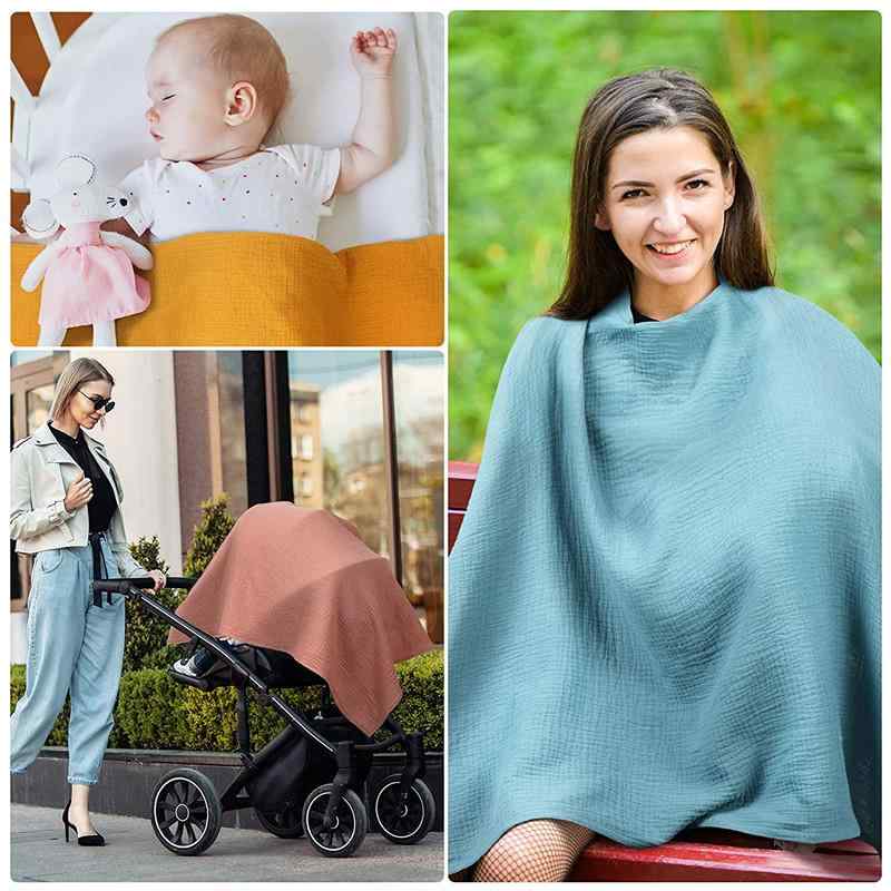 授乳ケープ ママ ベビー 覗き見防止 純綿100% 二重ガーゼ 赤ちゃん 肌に優しい ベビーカーブランケット おくるみ 外出用 かわいいプリント柄(x2)