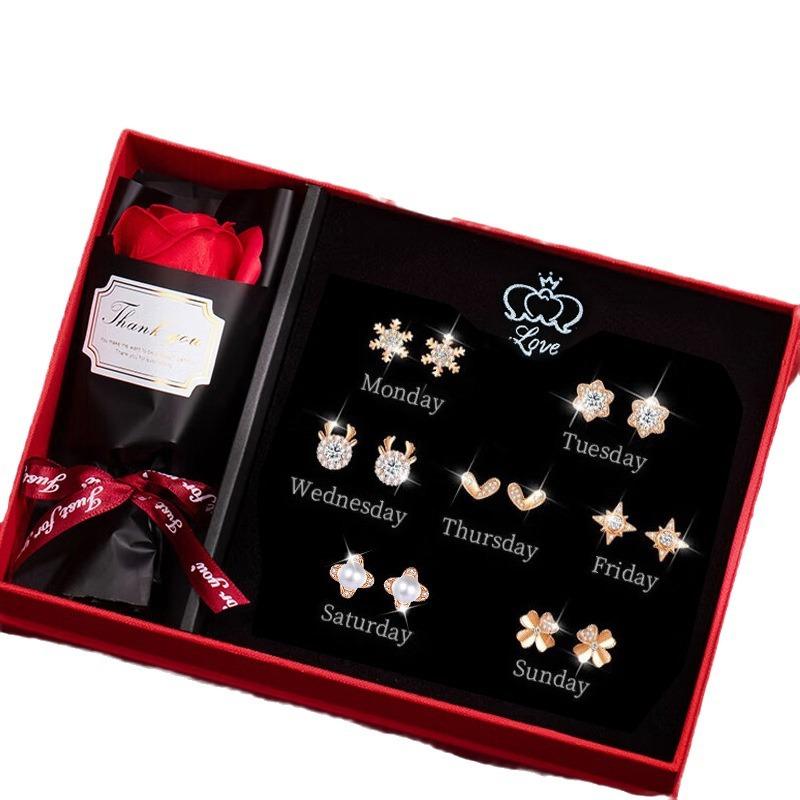 ピアス レディース S925シルバー パール 7日間セット 上品 清楚 かわいい 電気メッキ加工 韓国風 高級感 彼女 誕生日 記念日 プレゼント ギフト 贈り物