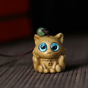 ストラップ 緑檀 木彫り 九尾の狐 かわいい 動物 シンプル 携帯 スマホ 鍵 キーホルダー バッグチャーム アクセサリー おしゃれ 開運 縁起物 お守り プレ...