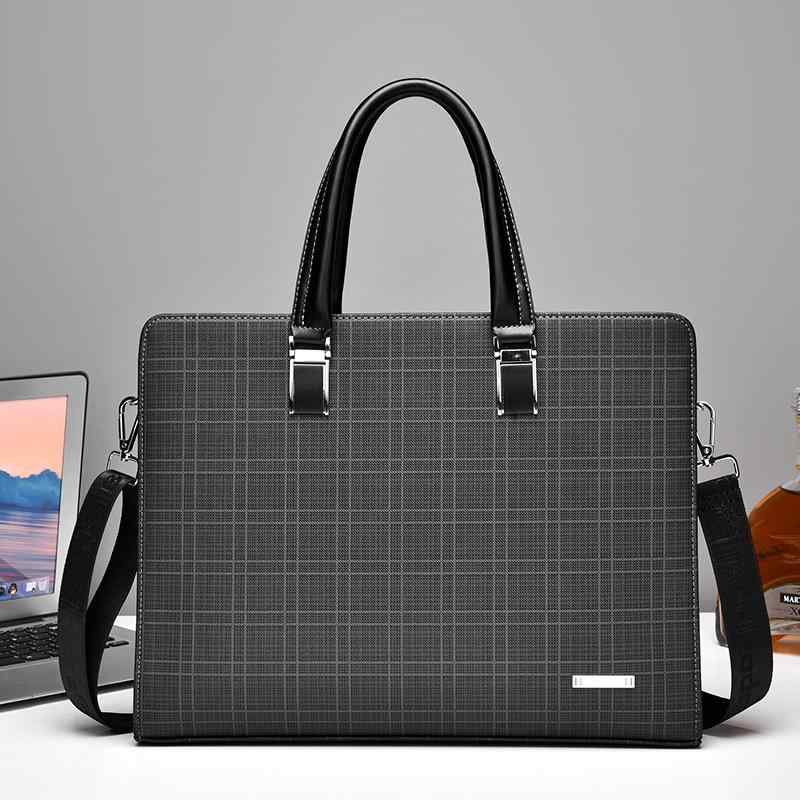 Attache Case - ビジネスバッグ メンズ ブリーフケース 手提げ 大容量 14インチ ノートPC対応 軽量 負担軽減 通勤 出張 カジュアル スマート シンプル ブルー ブラック