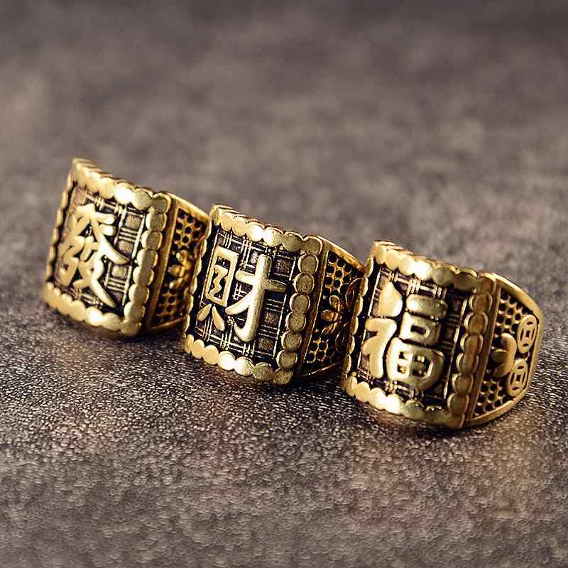 指輪 メンズ 開運 ラッキーアイテム 龍頭モチーフ 真鍮製 オープンリング フリーサイズ 調節可能 レトロ アンティーク加工 個性派 ユニークデザイン ボリューム感 カジュアルスタイル