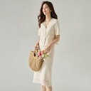 スカートセット レディース きれいめ かわいい 通勤 上品 テンセル 吸汗速乾 刺繍 レース 半袖トップス 幾何学模様 ミディ丈スカート オフホワイト 春夏