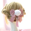 ヘアアクセサリー キッズ 女の子 和風 ロリータ スタイル オリジナル リボン タッセル ヘアクリップ 髪飾り 髪留め かわいい 上品 布製 レトロ クラシック イベント 浴衣 発表会