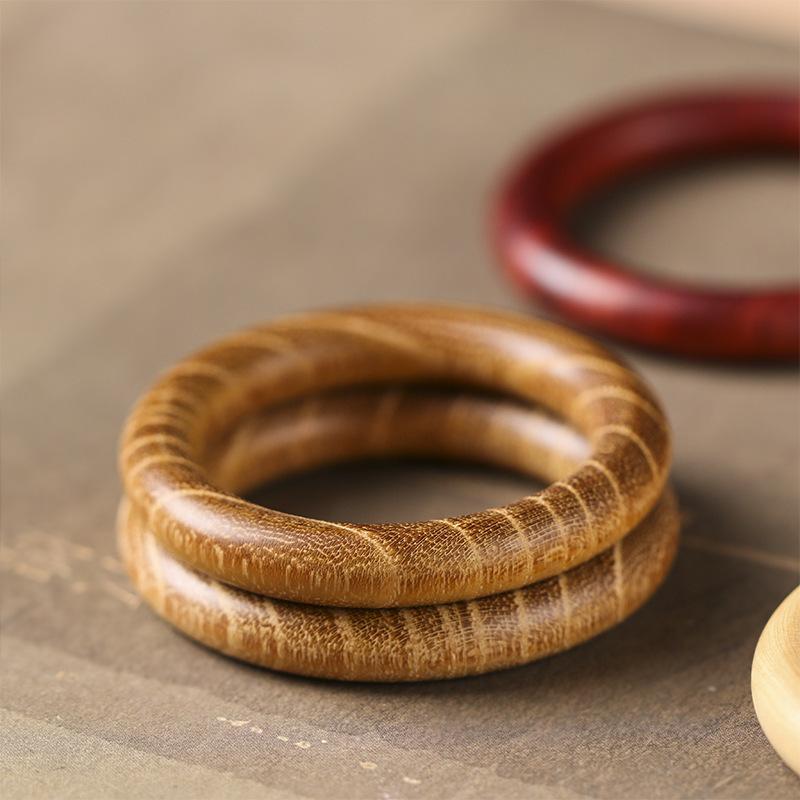 DIY アクセサリー パーツ 木製 紫檀 黒檀 緑檀 円環 リング 大小サイズ チャーム ペンダント