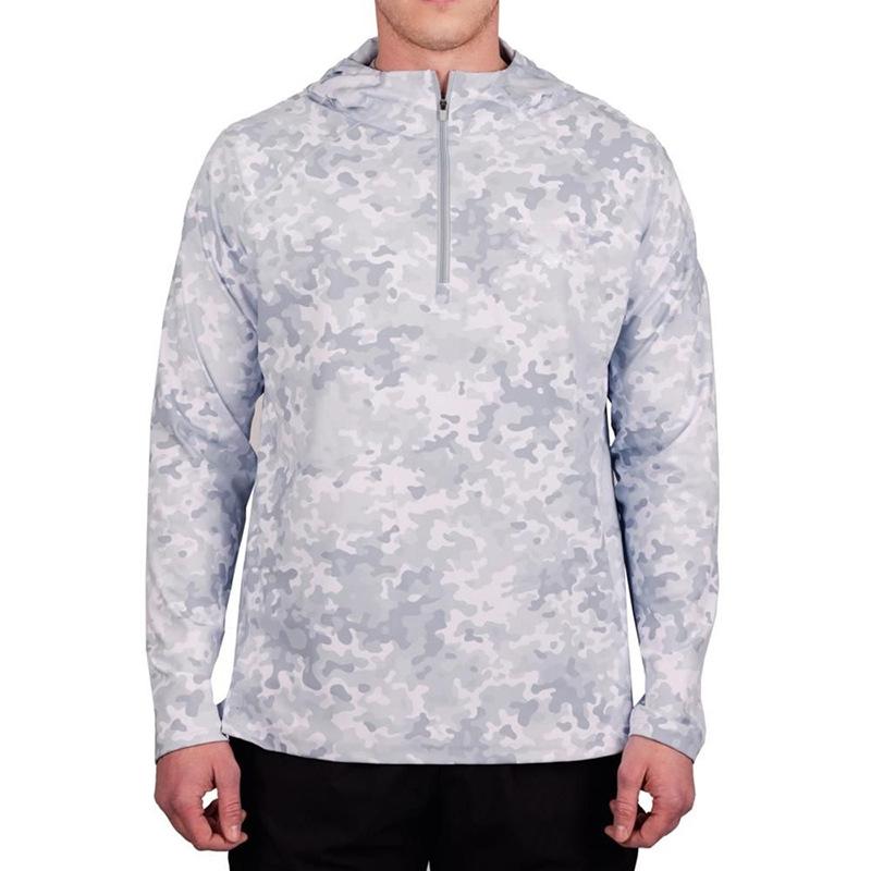 ゴルフウェア メンズ 速乾 長袖 迷彩柄 パーカー プルオーバー 春夏秋 ポリエステル スレートグレー ス..