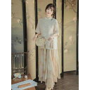 セットアップ レディース ネオチャイナ 禅テイスト 改良版 漢服風 チャイナボタン ブラウス ロングスカート 2点セット 夏 カジュアル エレガント ゆったり ...