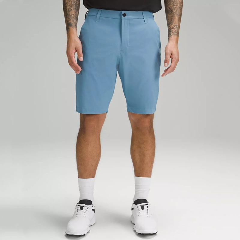 ショートパンツ メンズ ゴルフ 高ストレッチ 吸汗速乾 接触冷感 軽量 環境配慮型 リサイクルポリエステル 膝丈 スタンダードフィット 夏用 スポーツウェア 練習着 カジュアル ブルー