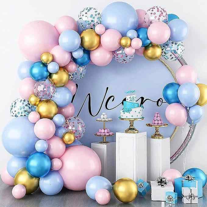 気球 マカロンカラー パステルカラー おしゃれ デコレーションキット 結婚式 誕生日 パーティー 飾り付け バルーンガーランド ラテックス製 メタリックカラー ...