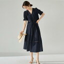 スカートセットアップ レディース デニム調 ショート丈ジャケット パフスリーブ ハイウエスト フレアスカート 2点セット 春夏 ミモレ丈 エレガント きれいめ ...