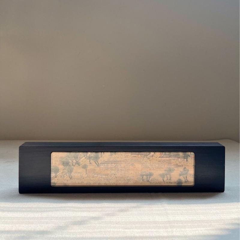 書道セット 文房四宝 紅木紫光檀 宋代風 レトロ 清明上河図デザイン ペーパーナイフ 越王剣モチーフ 伝統工芸品 ビジネスギフト 贈答用