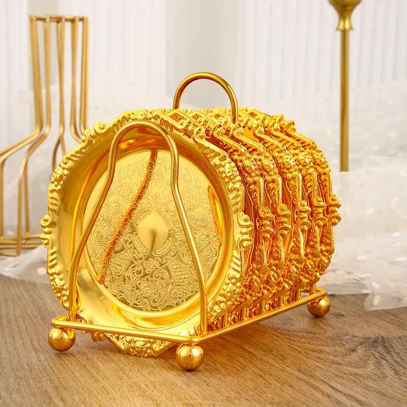 プレート 高級感 多機能 収納 多角形 スタンド付き ゴールド シルバー フルーツ ケーキ スナック 乾物 ..