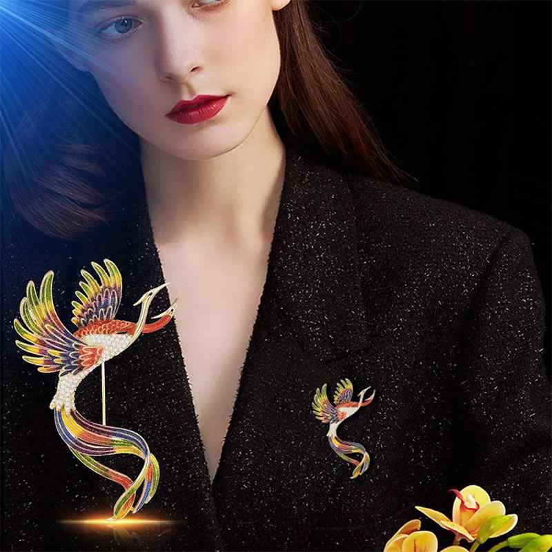 ブローチ レディース 胸元カバー 視線対策 ピン セット 高級感 高見え エレガント 上品 鳳凰 フェニッ..