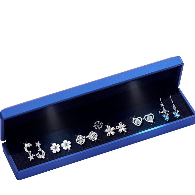 ピアス レディース 999純銀製 高級感 軽量ラグジュアリー 花柄 フラワーモチーフ ウィークリーセット 電気メッキ加工 ファッション 通勤 オフィス デイリーユース