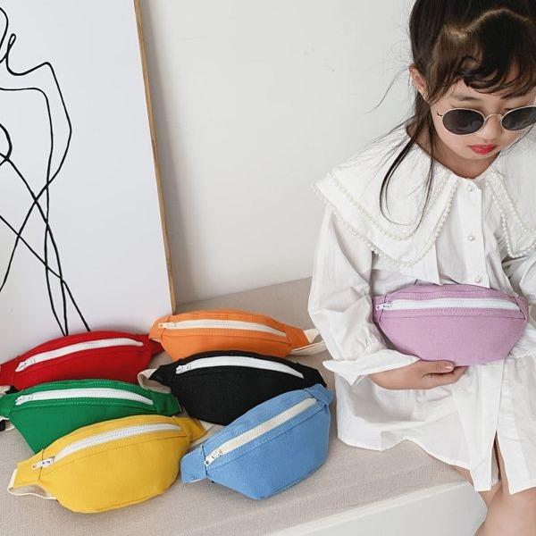 バッグ キッズ 男女兼用 ミニ 帆布 ショルダーバッグ ウエストポーチ ボディバッグ 斜めがけ シンプル かわいい 韓国風 小学生 通園 通学 お出かけ 普段使...