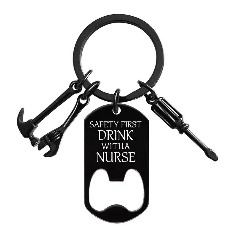 キーホルダー メンズ 多機能 栓抜き ステンレス製 父の日 プレゼント ギフト 誕生日 記念日 おしゃれ ..