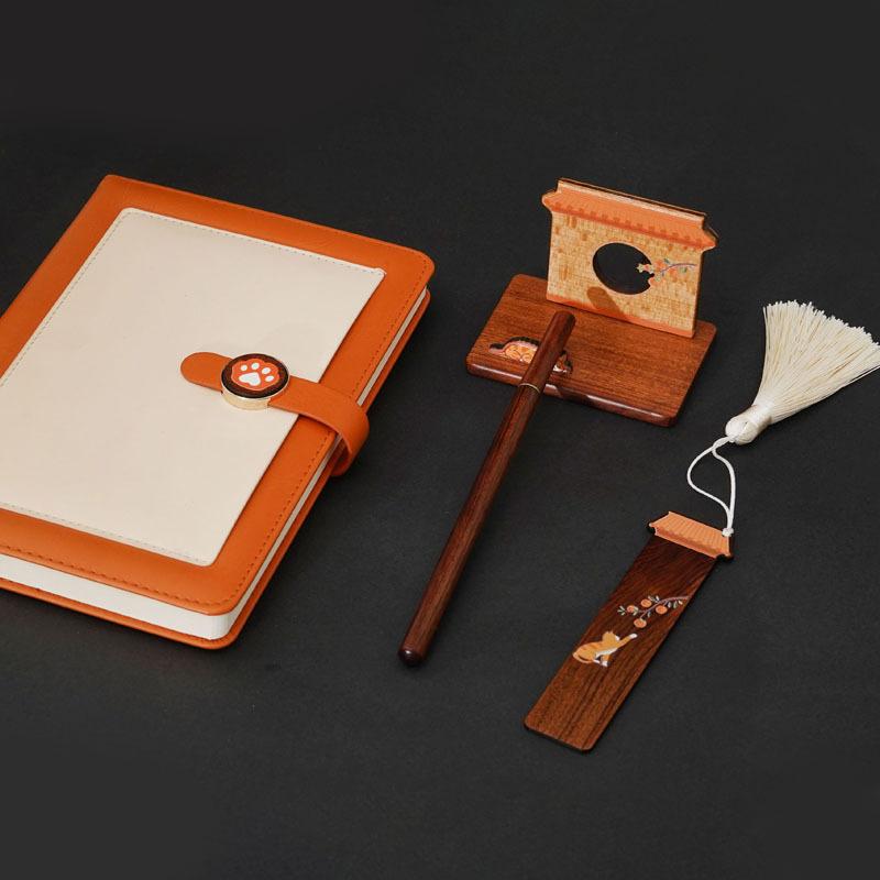 文房具 文房四宝セット 猫モチーフ 開運招福 実用的 紫檀製 高級感 ビジネス 新年 お祝い 記念品 イベント景品 贈答品 手土産 プレゼント 詰め合わせ