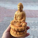 仏像 釈迦 柏木製 蓮華座 木彫り 置物 天然木 オブジェ 室内用 リビング 和室 インテリア 中華風 アジアンテイスト ギフト プレゼント 縁起物 開運 化粧...