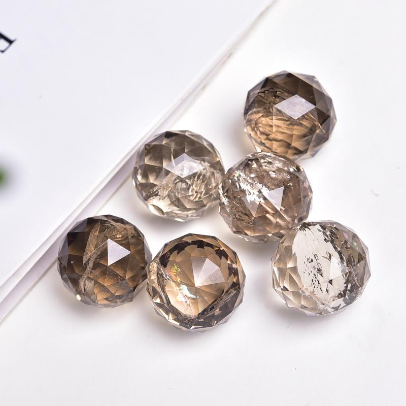 水晶球 天然スモーキークォーツ 多彩レインボーカラー インクルージョン入り パワーストーン ペンダントトップ 置物 オブジェ インテリア ギフト プレゼント 癒し