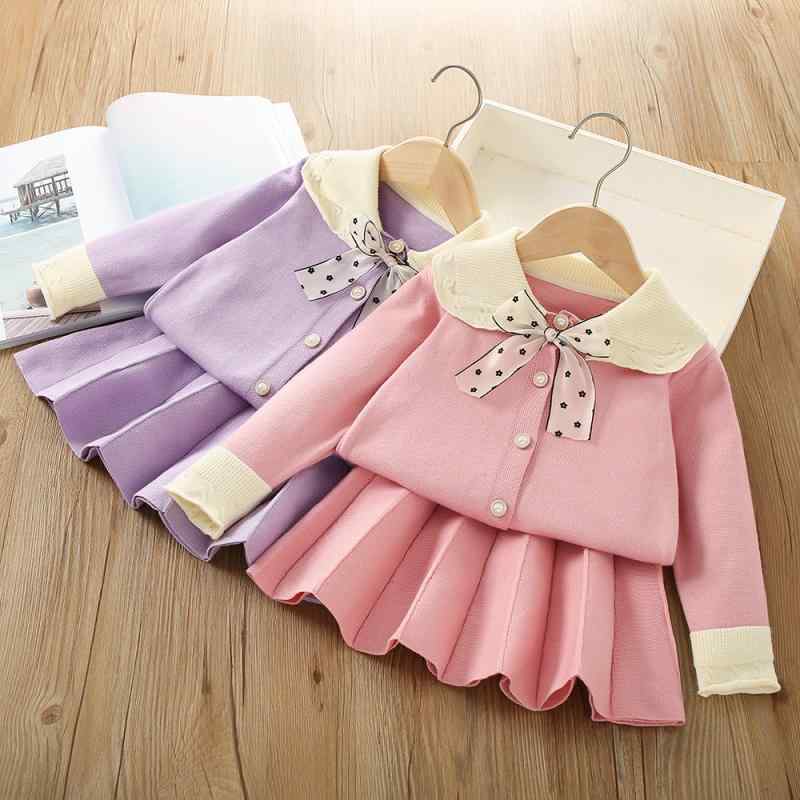 ニット セーター 女児 女の子 キッズ ベビー 長袖 秋冬 韓国風 おしゃれ かわいい セットアップ ツーピ..