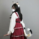 コスプレ レディース かわいい リアルな もこもこ ふわふわ 猫耳カチューシャ 猫しっぽ ポリエステル製 セット アニマル柄 仮装 ハロウィン イベント フリー...