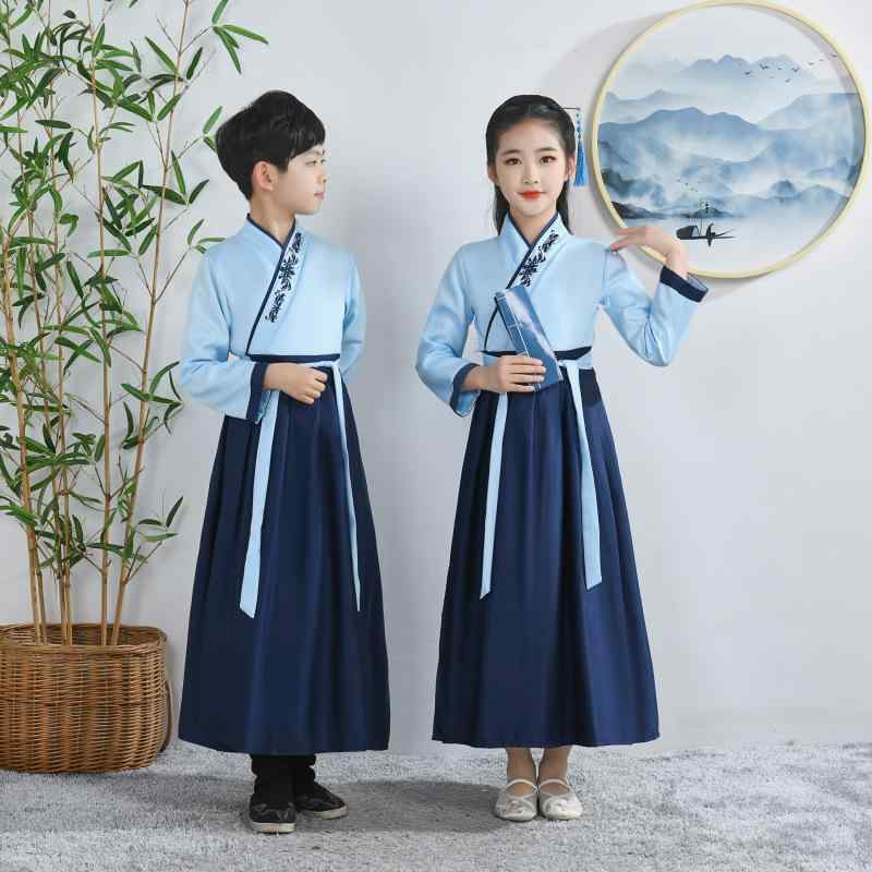 漢服 キッズ 男の子 男児 中国風 中華風 古典衣装 レトロ 学童服 書童服 発表会 舞台衣装 イベント 卒業式 小学生 肌に優しい A類素材