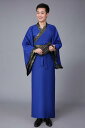 漢服 メンズ 男性用 ブラック 直裾深衣 曲裾 書生 唐装 古装 中国風 コーデュロイ ラビットファー 舞台衣装 イベント コスプレ 仮装 伝統衣装(3)