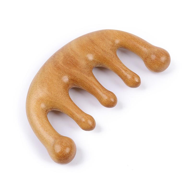 櫛 無塗装 黄檀木製 天然木 頭皮ケア スカルプケア 頭皮マッサージ 経絡マッサージ 血行促進 静電気防..