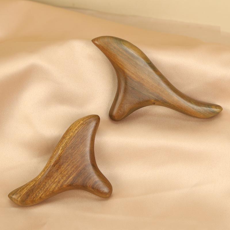 刮痧板 アルゼンチン緑檀木 無垢材 無塗装 家庭用 三角型 足ツボ 全身マッサージ 点穴ペン 撥筋棒 セルフケア 血行促進 リラックス