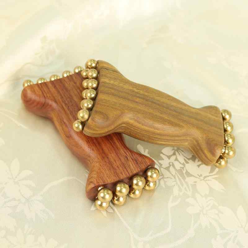 美顔器 筋膜リフト フェイスラインケア 小顔 たるみ リフトアップ 顎ライン 天然木製 緑檀木 羊角 真鍮..