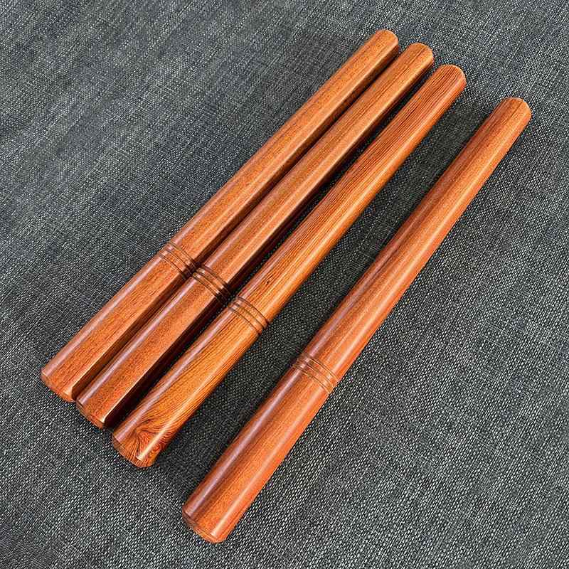 ドラムスティック バスドラム用 頑丈 耐久性 天然紅木 無垢材 演奏用 練習用 安定感のある打楽器用 約33cm 赤褐色 2本組