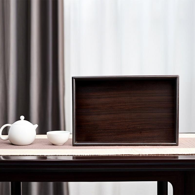 茶盤 天然 紫檀木 無垢材 無塗装 長方形 家庭用 デスクトップ 茶器 収納 トレイ 飾り盆 中国風 レトロ ..